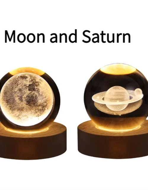 Load image into Gallery viewer, Galaxy Crystal Ball Lamp - 3D Planet and Moon USB LED Night Light for Romantic Occasions
