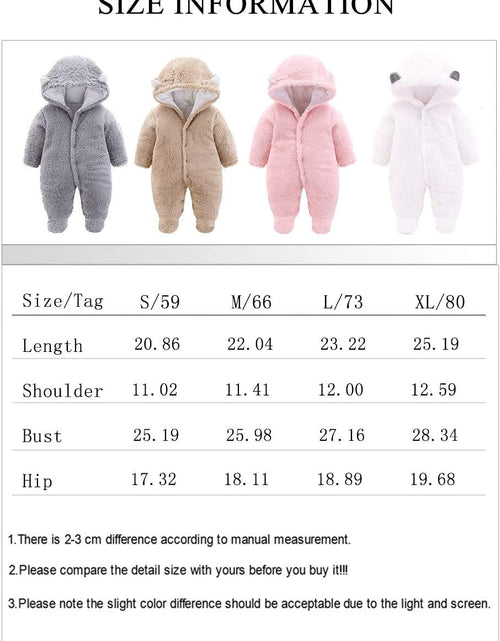 Load image into Gallery viewer, Charming Unisex Baby Winter Snowsuit - Adorable Infant Jumpsuit with Bear Hat for Cozy Comfort
