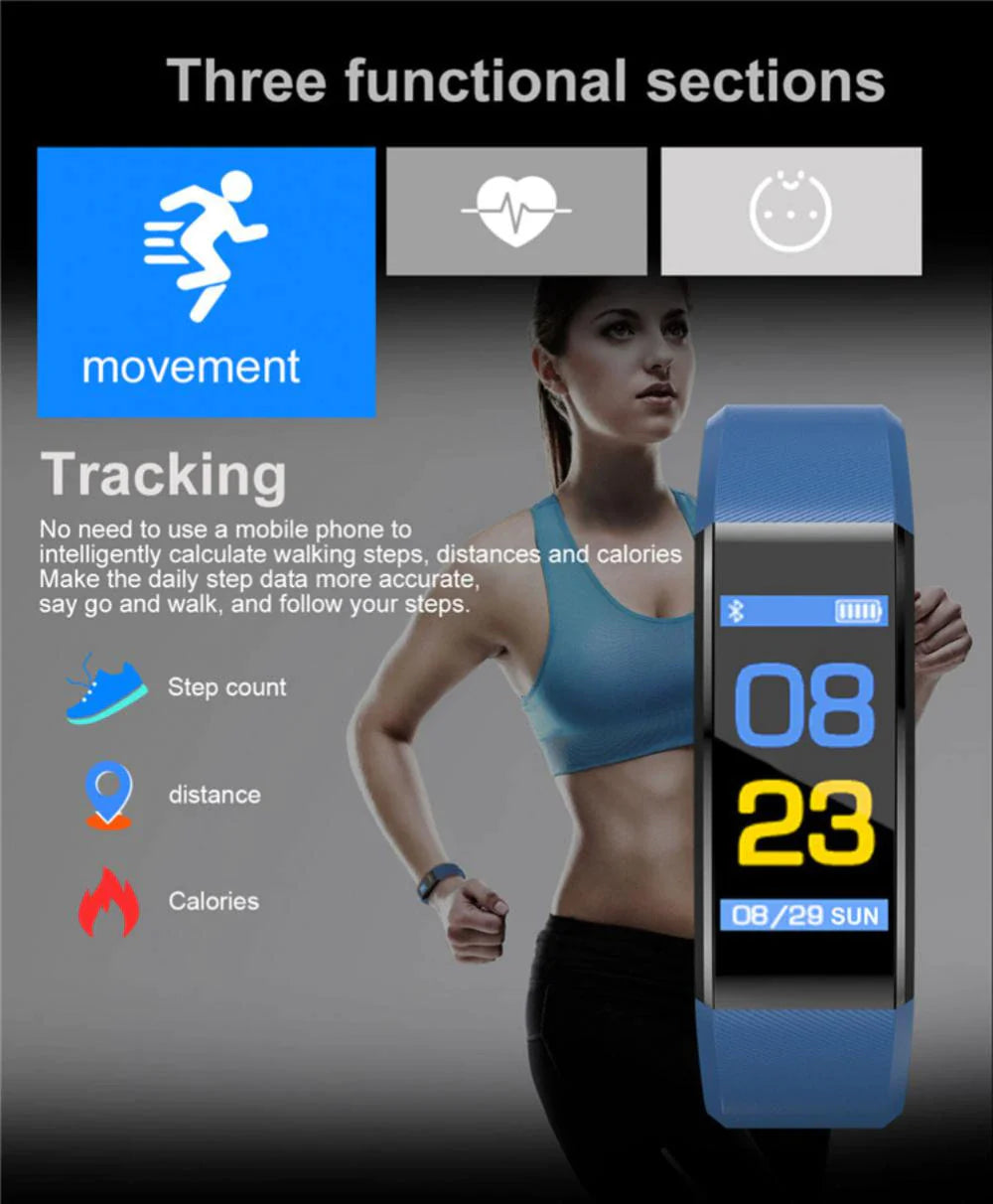 Advanced Fitness Smartwatch with Comprehensive Health Monitoring: Activity Tracking, Heart Rate, Oxygen Level, and Blood Pressure Measurement for Men and Women