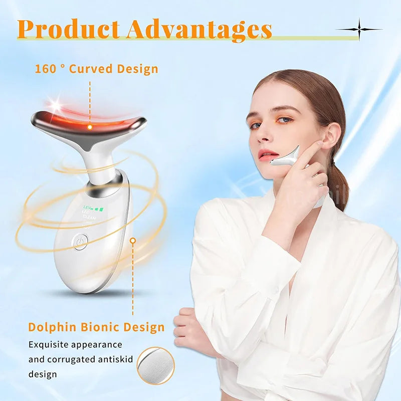 Anti-Wrinkle Facial Massager and Neck Lift Device for Skin Tightening and Double Chin Reduction 7-Color 
7-Color Anti-Wrinkle Facial Massager for skin tightening.