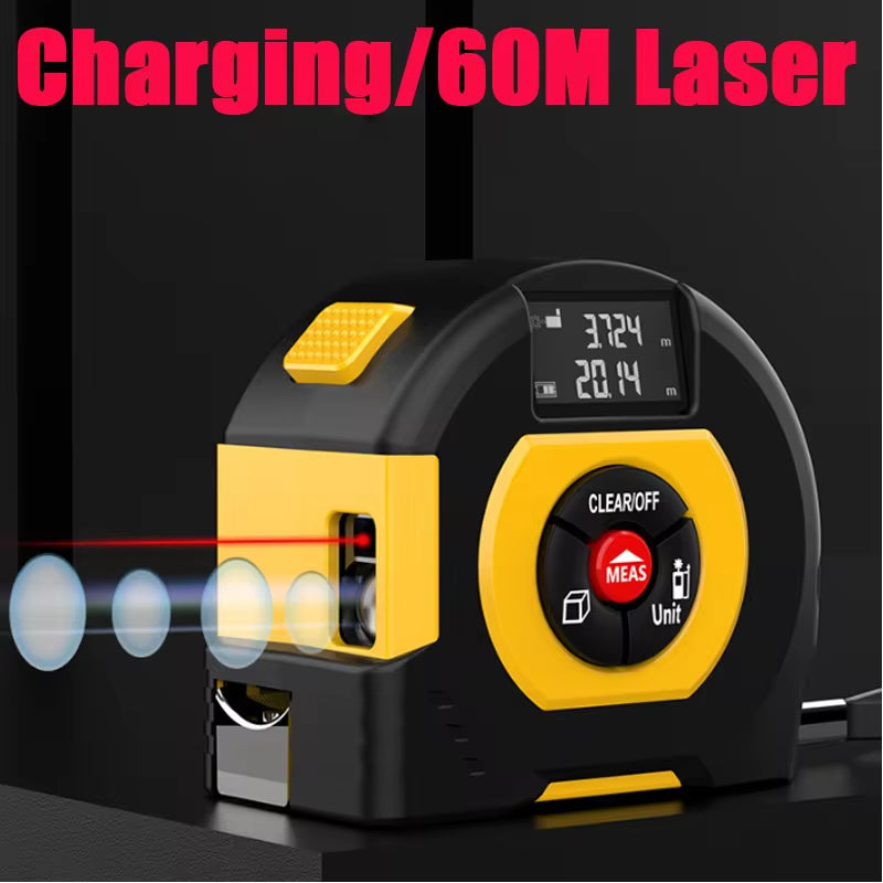 Accurate 3-in-1 Laser Tape Measure with ±2mm Precision