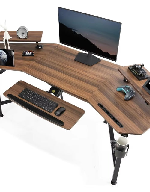 Load image into Gallery viewer, Ergonomic Wing-Shaped Gaming Desk for Comfort
