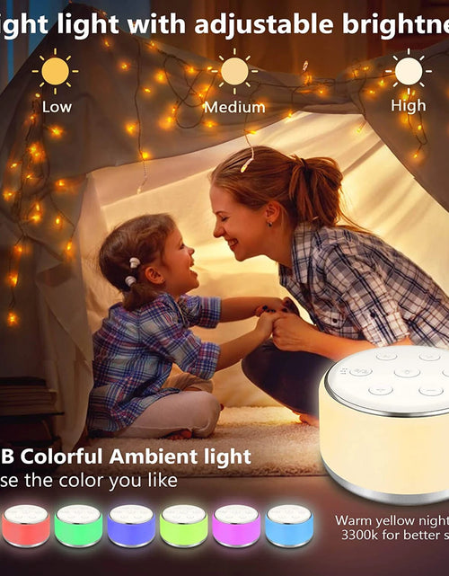 Load image into Gallery viewer, Premium White Noise Machine: Enhance Your Baby&#39;s Sleep with 34 Calming Sounds, 7 Adjustable Night Lights, and Smart Timer Function
