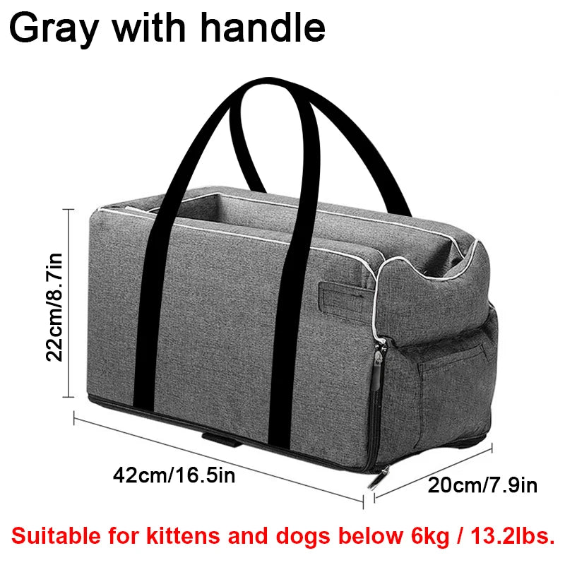 Portable Pet Car Seat: Safe and Comfortable Travel Bed for Dogs and Cats