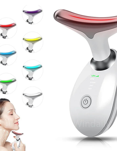 Load image into Gallery viewer, Facial massager with 7 light modes for skin rejuvenation.
