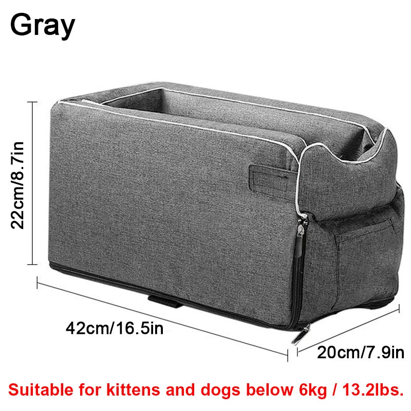 Portable Pet Car Seat: Safe and Comfortable Travel Bed for Dogs and Cats