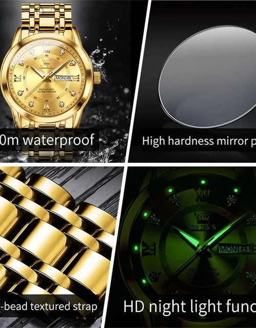 Load image into Gallery viewer, Exquisite Luxury Men&#39;s Quartz Watch: Waterproof, Luminous Hands, and Elegant Stainless Steel Design
