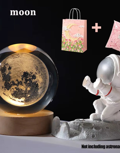 Load image into Gallery viewer, Galaxy Crystal Ball Lamp - 3D Planet and Moon USB LED Night Light for Romantic Occasions
