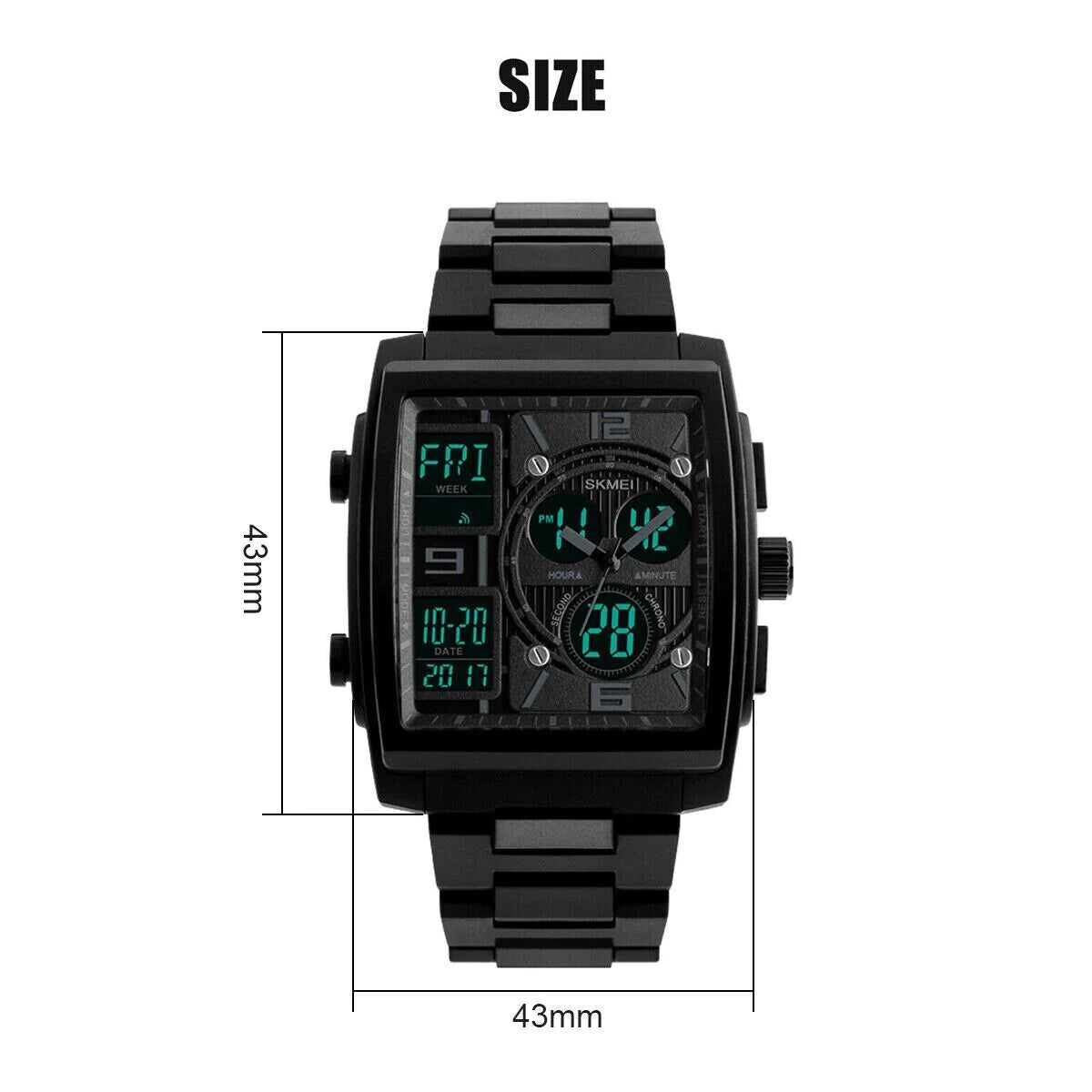 Chronograph Men'S Digital Army Military Sport Quartz Analog Waterproof Watch US