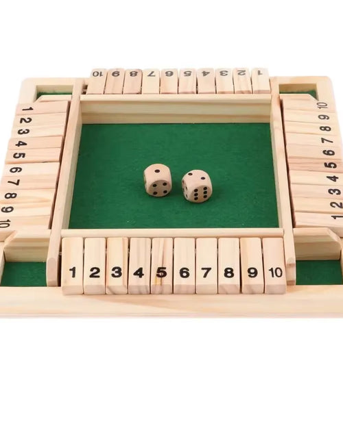 Load image into Gallery viewer, Deluxe Four-Sided Shut the Box Board Game Set with Dice for Adults and Families
