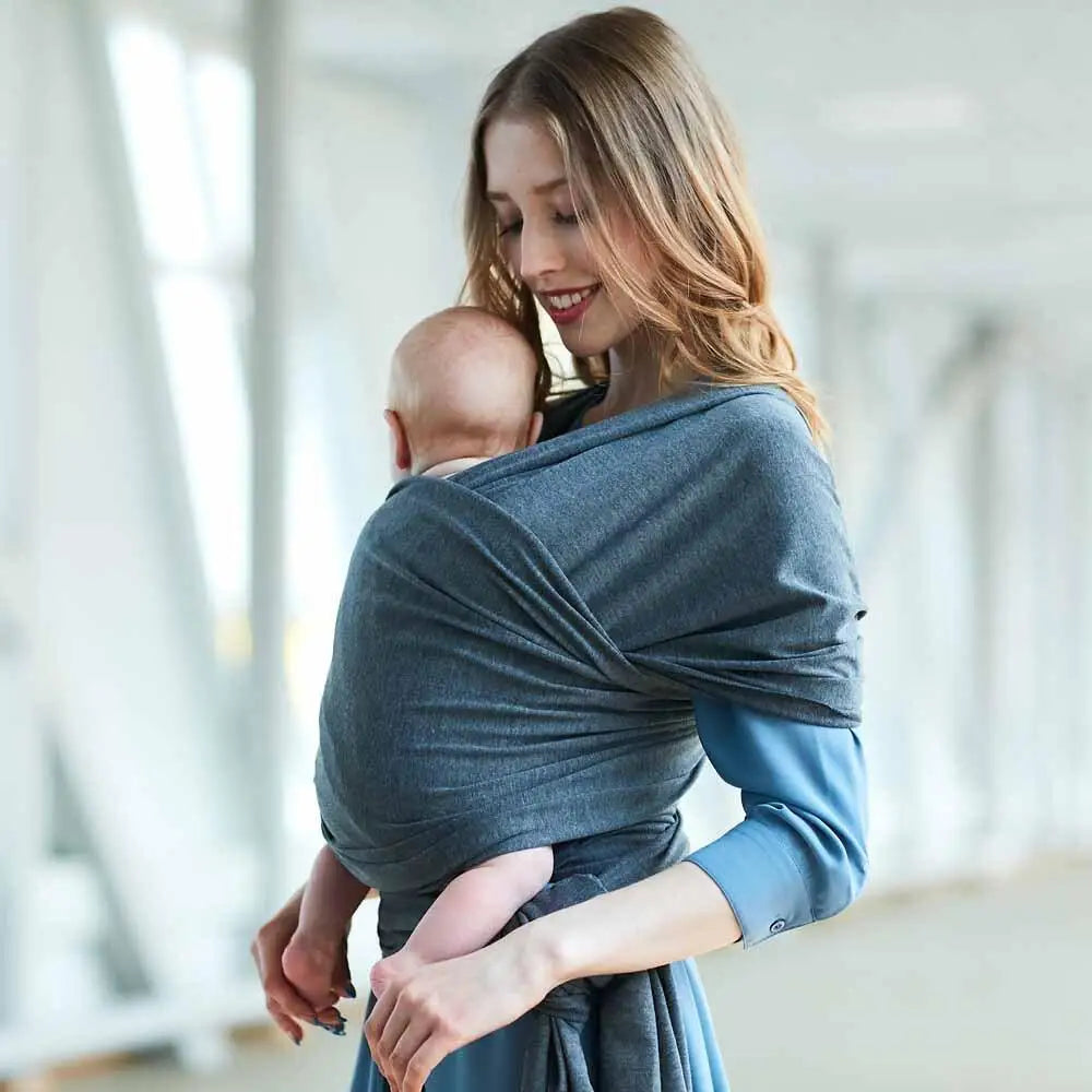 Premium Stretchy Cotton Baby Wrap Carrier: Comfort and Versatility for Newborns to Toddlers (0-36 Months) - Perfect for Travel and Everyday Use