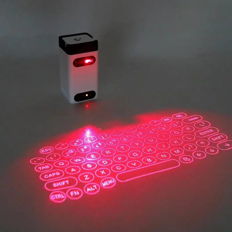 Bluetooth Virtual Laser Keyboard and Touch Projector for Computers, iPhones, iPads, and Laptops with Mouse Functionality