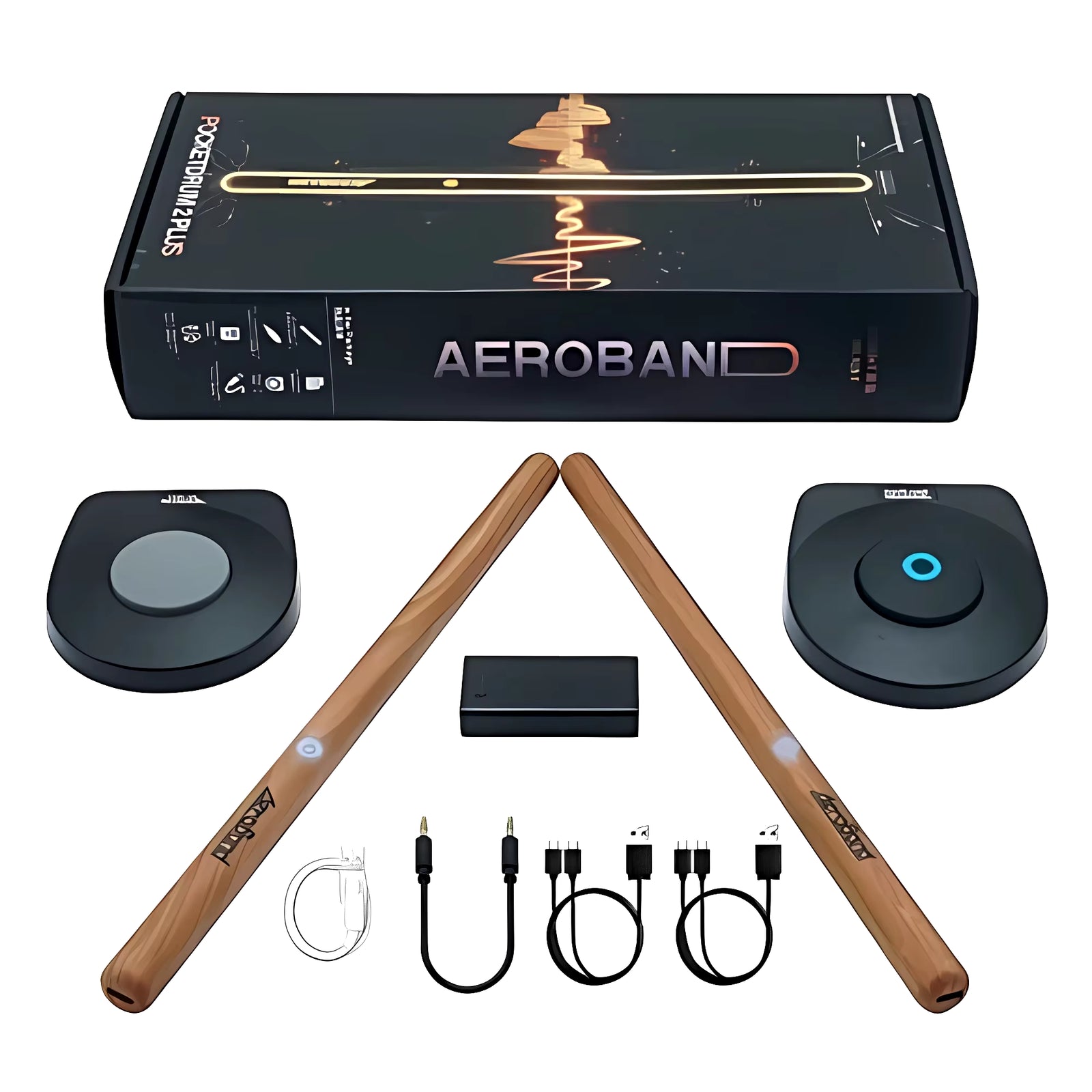 Portable Drum 2 Plus: Somatosensory Digital Electronic Drumstick Set with Foot Pedals and Bluetooth Adapter