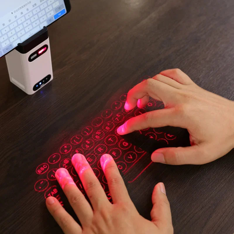 Bluetooth Virtual Laser Keyboard and Touch Projector for Computers, iPhones, iPads, and Laptops with Mouse Functionality