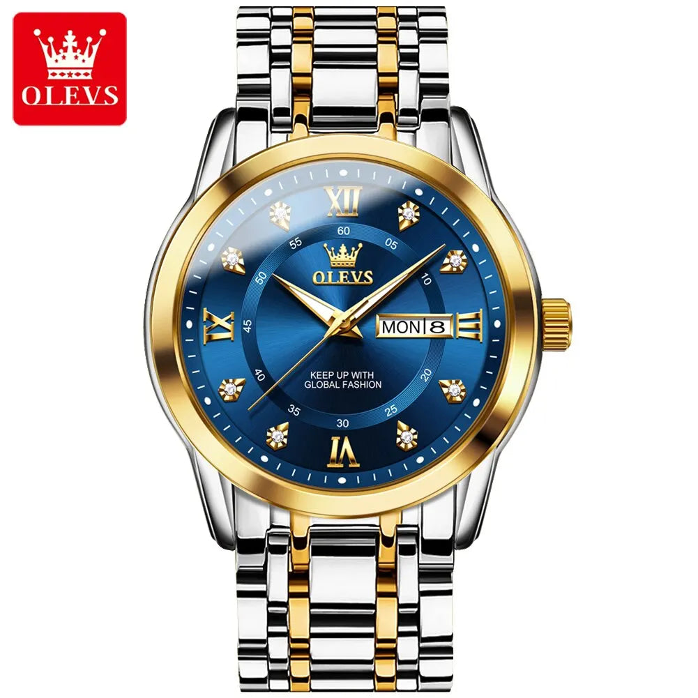 Exquisite Luxury Men's Quartz Watch: Waterproof, Luminous Hands, and Elegant Stainless Steel Design