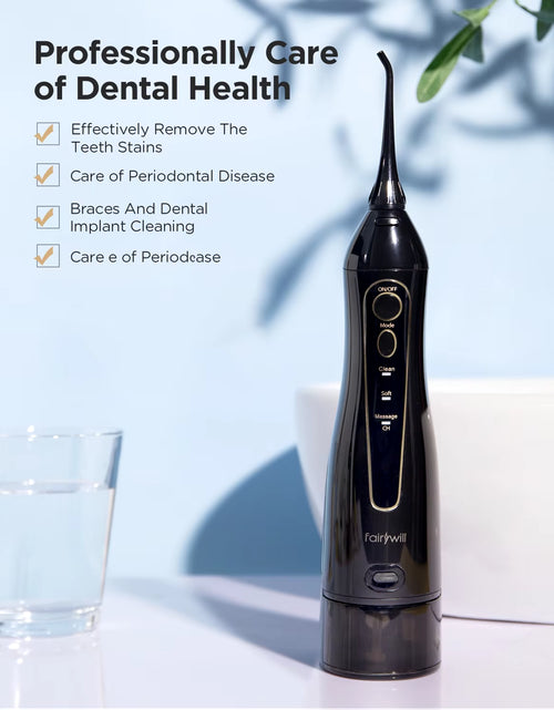 Load image into Gallery viewer, Portable Rechargeable Water Flosser with 3 Modes and 300ML Waterproof Water Tank for Effective Dental Cleaning
