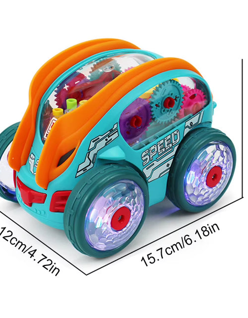 Load image into Gallery viewer, Illuminated Transparent Gear Bump-and-Go Toy Car for Toddlers - Stunt-Performing Vehicle Ideal for Birthdays and Christmas Gifts
