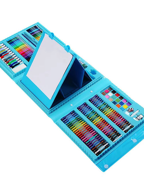 Load image into Gallery viewer, Comprehensive 208-Piece Art Kit for Kids - Double-Sided Trifold Easel with Oil Pastels, Crayons, and More
