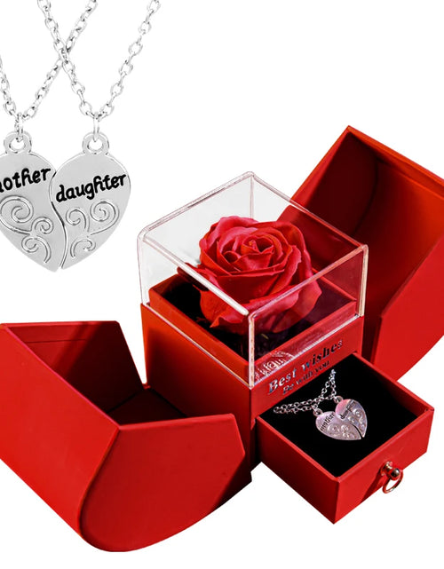 Load image into Gallery viewer, Eternal Rose Gift Box with Heart Necklace - &quot;I Love You to the Moon and Back&quot; Floral Jewelry Set for Valentine&#39;s Day and Weddings
