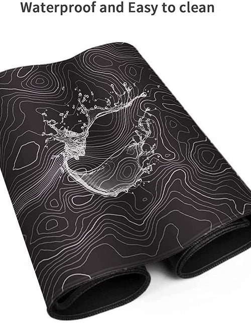 Load image into Gallery viewer, Extended XXXL Gaming Mouse Pad (35x17 inches) with Non-Slip Rubber Base and Topographic Contour Design for Office and Gaming Use
