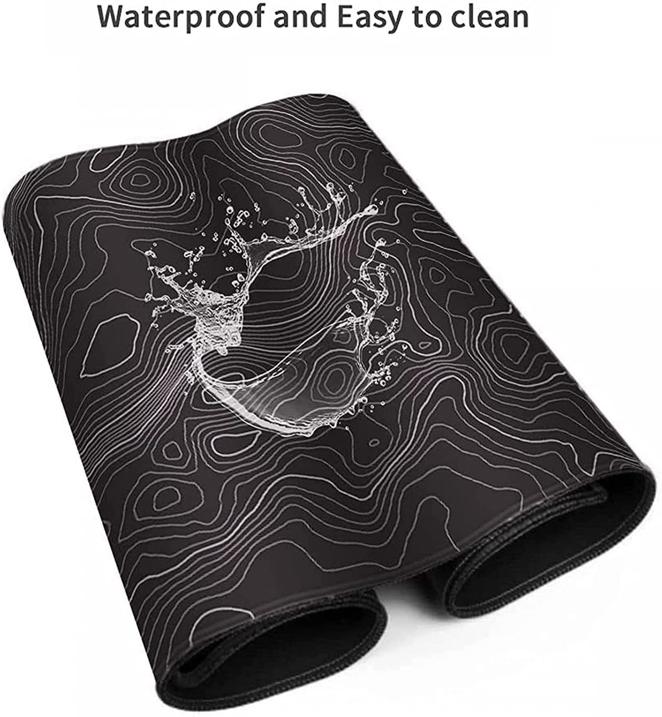 Extended XXXL Gaming Mouse Pad (35x17 inches) with Non-Slip Rubber Base and Topographic Contour Design for Office and Gaming Use