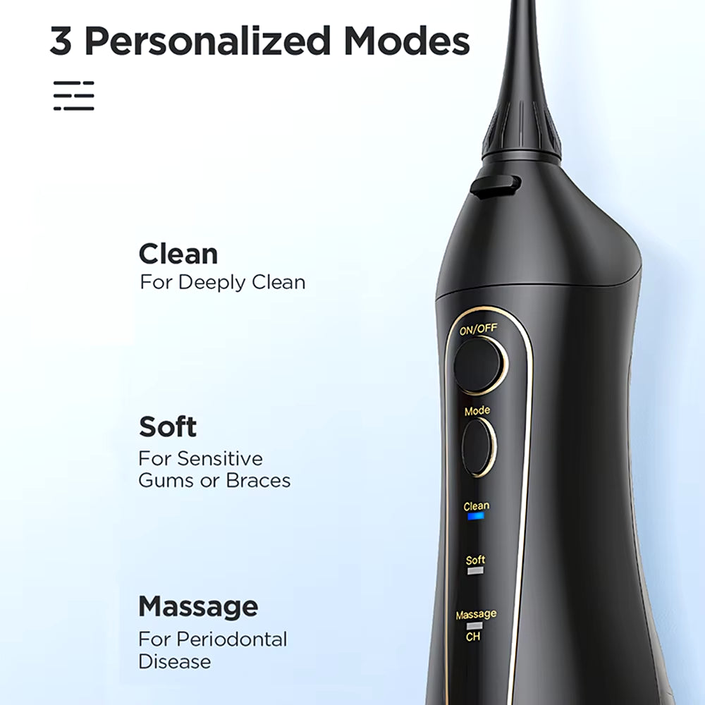 Portable Rechargeable Water Flosser with 3 Modes and 300ML Waterproof Water Tank for Effective Dental Cleaning