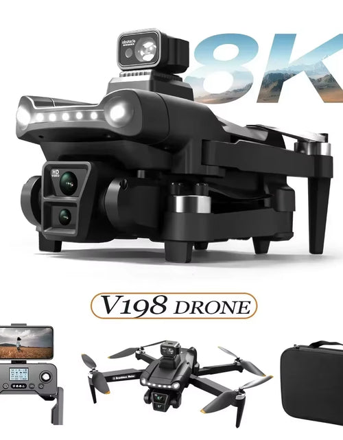 Load image into Gallery viewer, V198GPS Professional 8K Brushless Quadcopter with Laser Obstacle Avoidance and Compact Foldable Design
