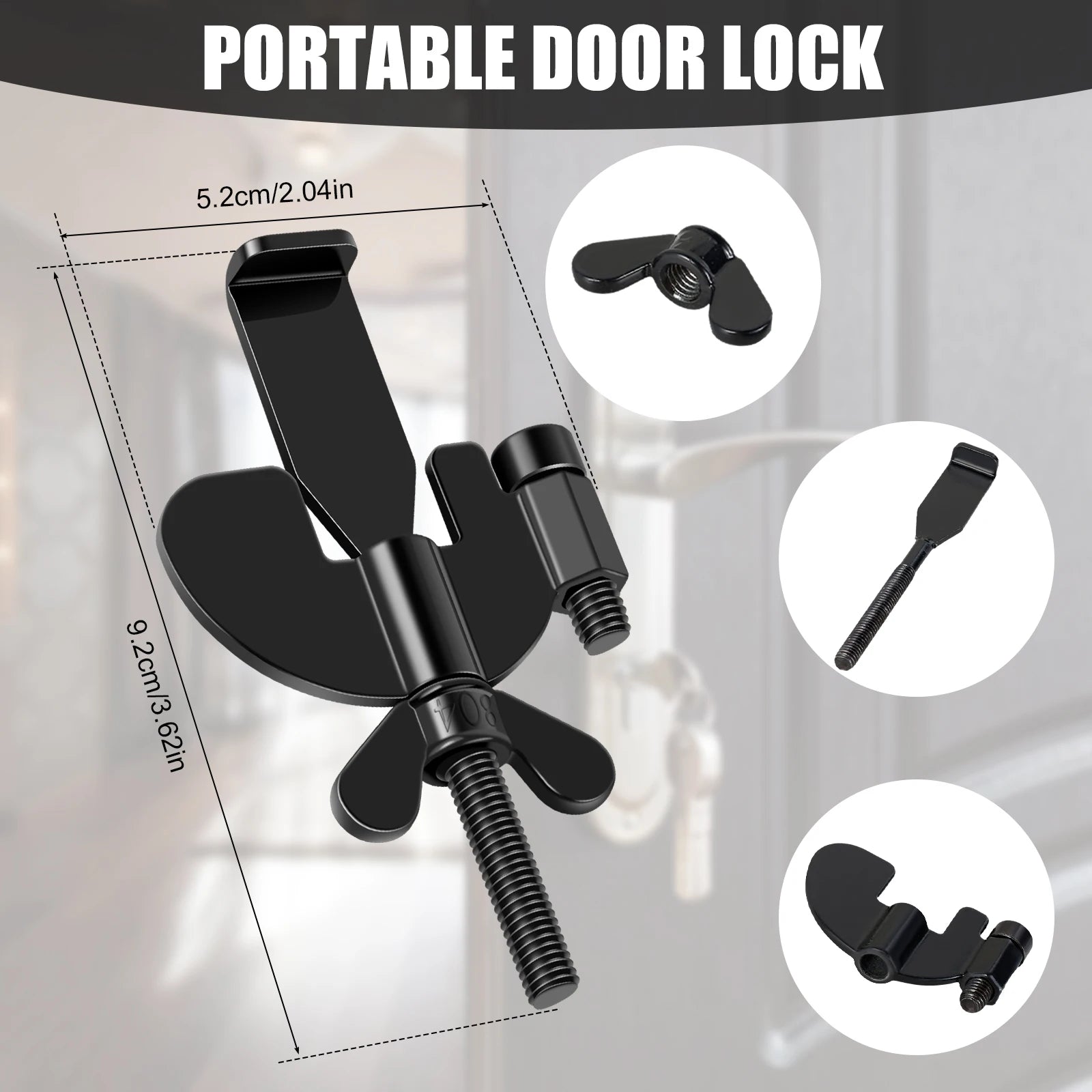 Easy-to-install portable door lock
