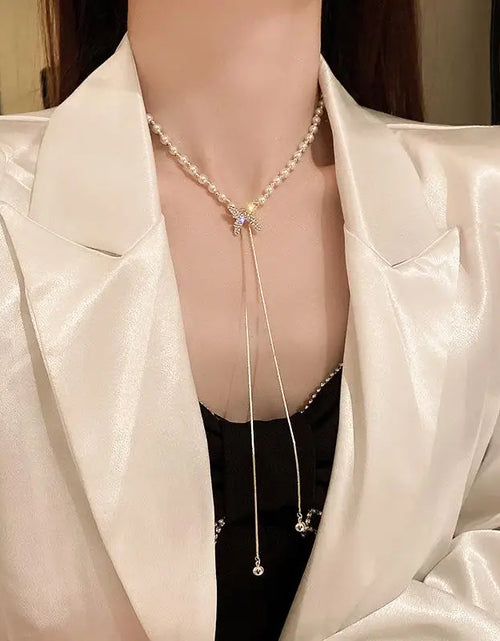 Load image into Gallery viewer, Elegant Tassel Pearl Necklace

