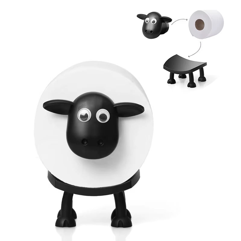 Free-standing Sheep Dog Toilet Tissue Rack
