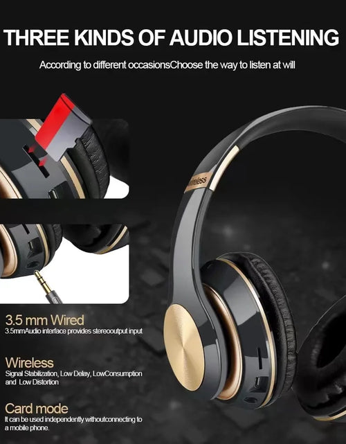 Load image into Gallery viewer, Bluetooth 5.0 Wireless Gaming Headphones with Foldable Design and Wired Option for Enhanced Audio Experience
