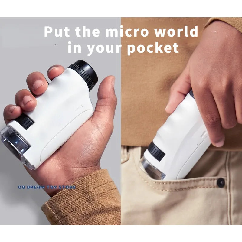 Discover the Wonders of Science with the Handheld Microscope Kit - LED Light 60X-120X for Home and School Education