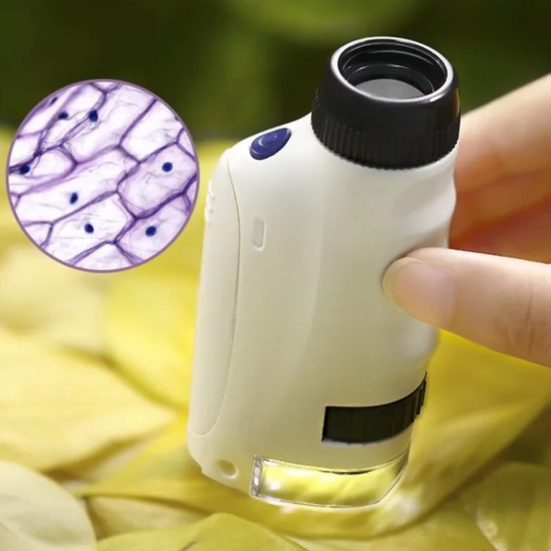 Discover the Wonders of Science with the Handheld Microscope Kit - LED Light 60X-120X for Home and School Education