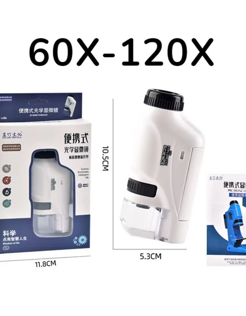 Load image into Gallery viewer, Handheld Microscope Kit with LED Illumination - 60X-120X Magnification for Educational Use at Home and School - Perfect STEM Learning Tool for Children
