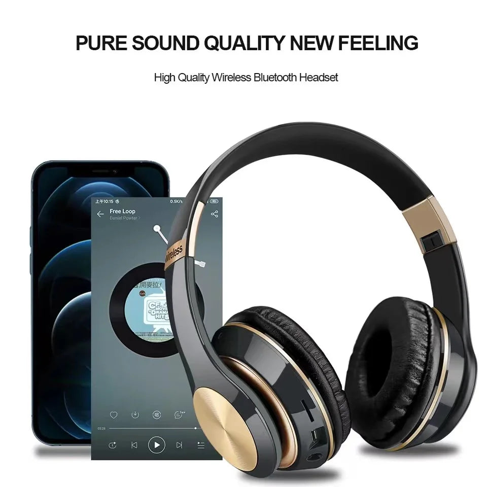 Bluetooth 5.0 Wireless Gaming Headphones with Foldable Design and Wired Option for Enhanced Audio Experience