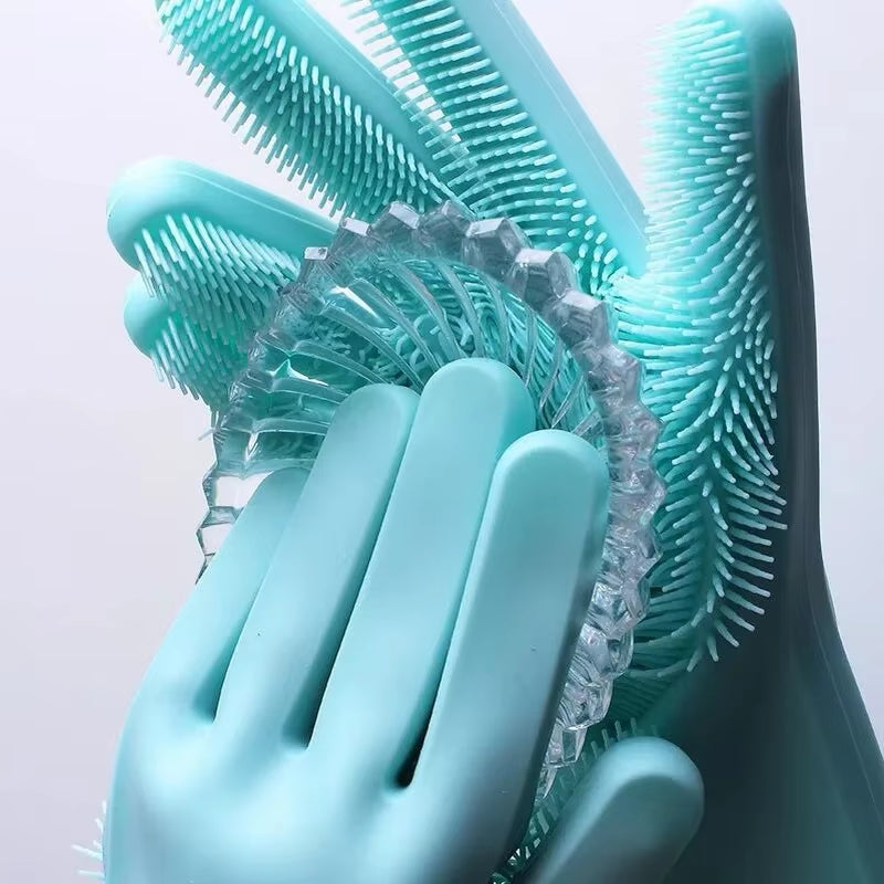 Heat-resistant silicone gloves for dishwashing
