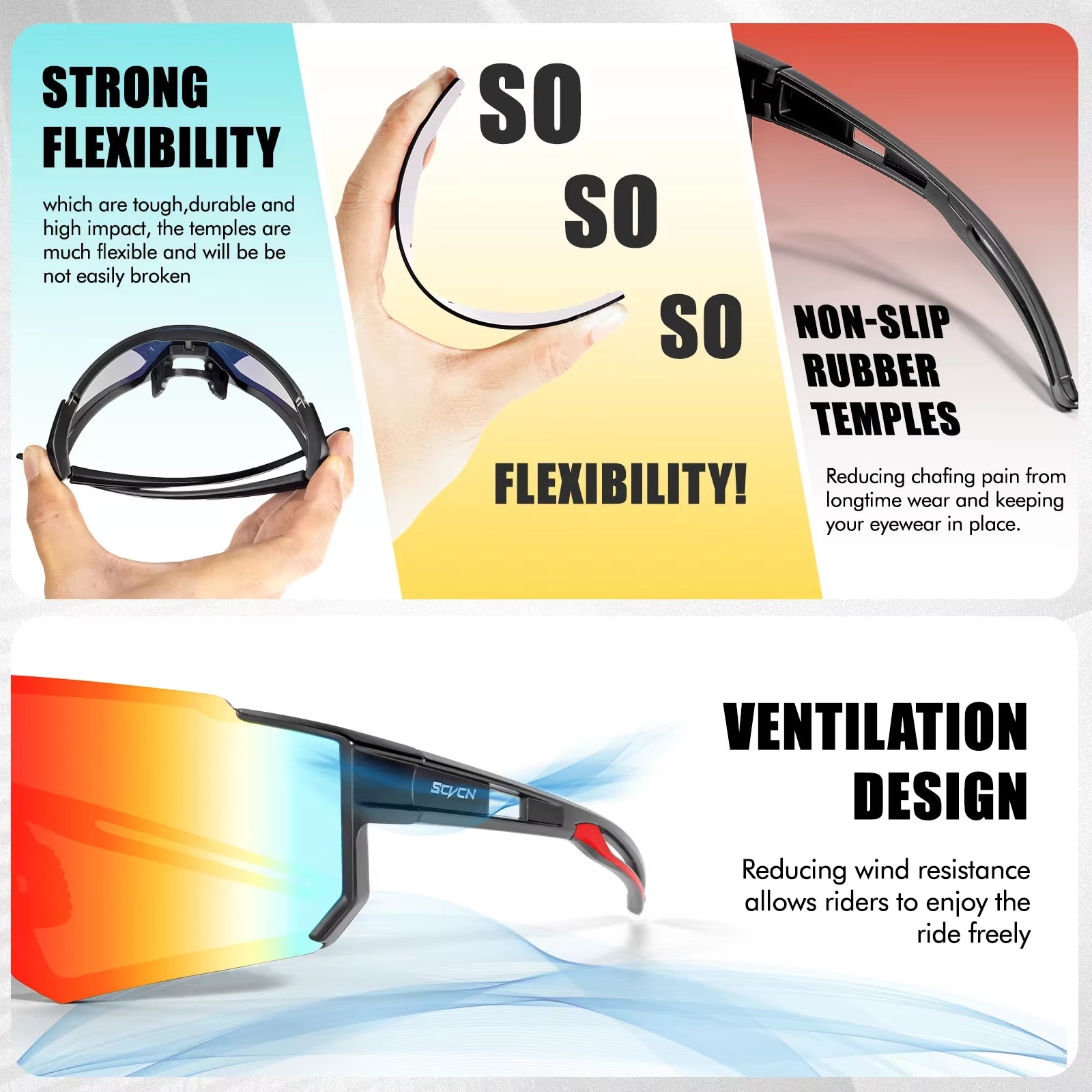 Hiking Sunglasses with Lightweight TR90 Frame
