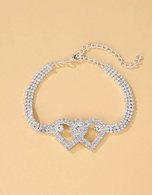 Load image into Gallery viewer, Hypoallergenic Silver Anklet with Hearts

