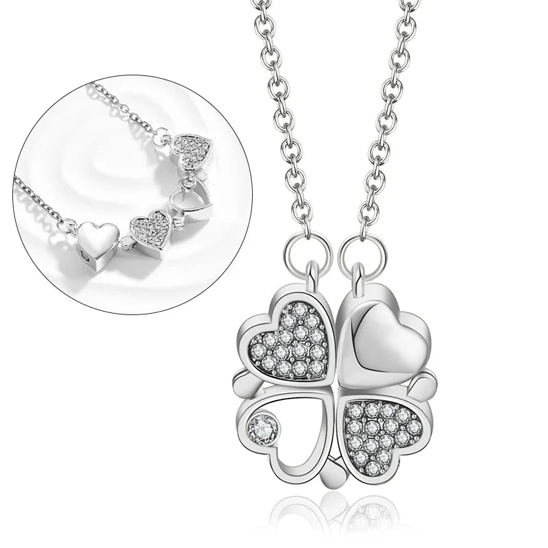 Lucky Four-Leaf Clover Necklace Gift
