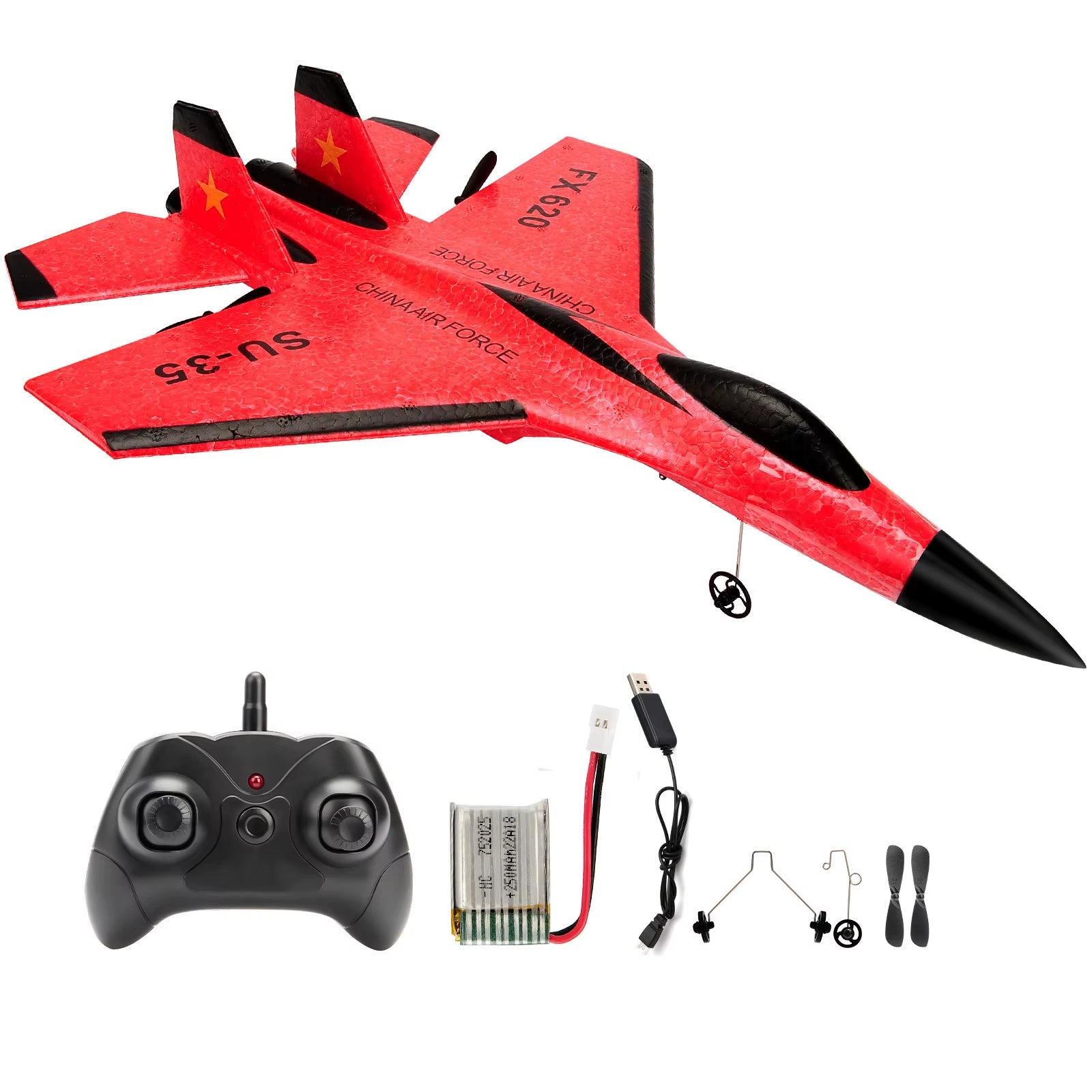 Red SU35 FX620 model airplane
