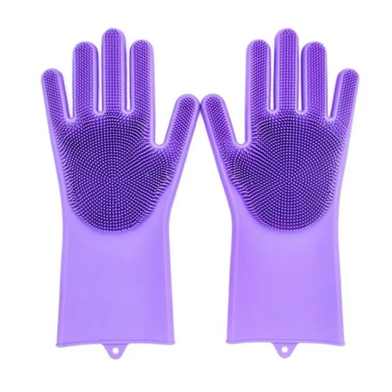 Reusable silicone dishwashing gloves
