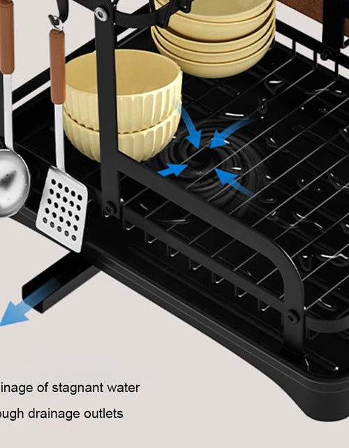 Load image into Gallery viewer, Built-in drainage outlet on dish drying rack
