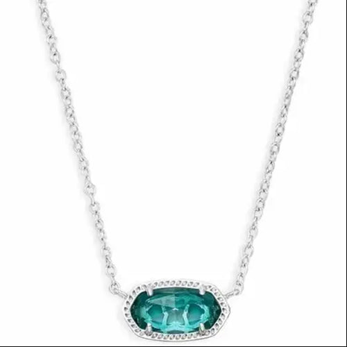 Load image into Gallery viewer, Geometric London Blue Clear Glass Gemstone Pendant Necklace for Women - Elegant Fashion Jewelry and Unique Gift Option
