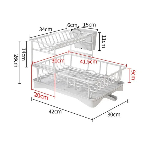 Load image into Gallery viewer, Compact 2-tier dinnerware organizer for small spaces
