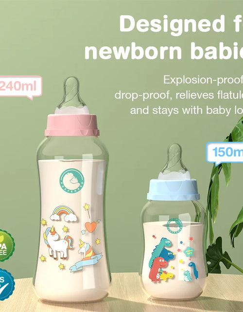 Load image into Gallery viewer, 150 ML BPA Free Wide Mouth Baby Bottle with Adjustable Flow - Ideal Newborn Feeding Solution
