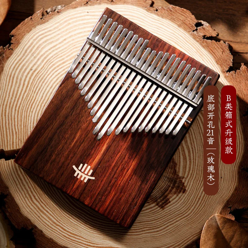 Hluru 21-Key Kalimba with Tuning Hammer and Bag