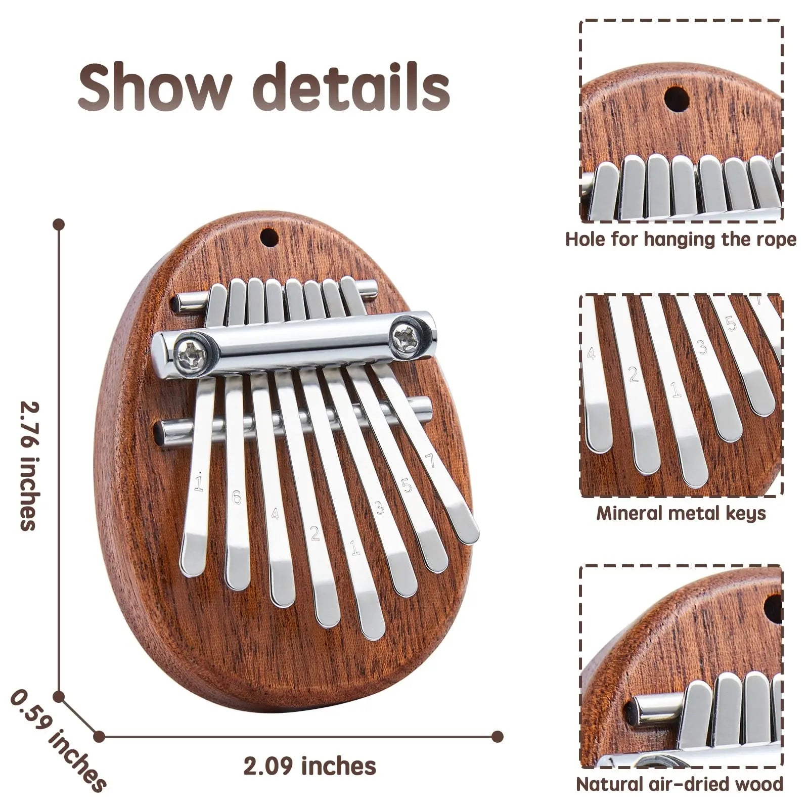 Mini Kalimba 8-Key Thumb Piano - Portable Water Drop Design, Ideal Gift Set for Children