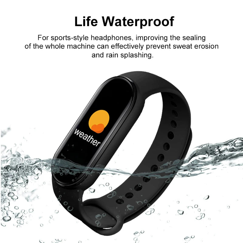 M6 Smart Bracelet Multi-Function Heart Rate Blood Pressure Monitor Step Music Sleep Monitoring M6 Smart Band Fitness Sport Watch