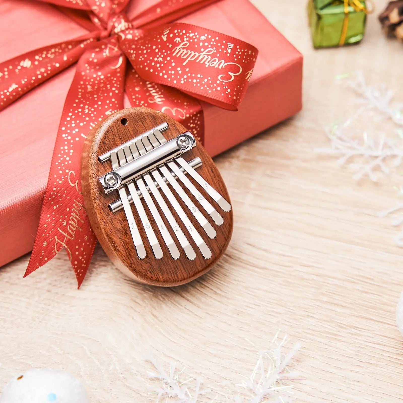 Mini Kalimba 8-Key Thumb Piano - Portable Water Drop Design, Ideal Gift Set for Children