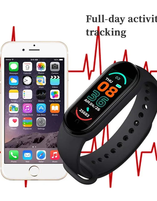 Load image into Gallery viewer, M6 Smart Bracelet Multi-Function Heart Rate Blood Pressure Monitor Step Music Sleep Monitoring M6 Smart Band Fitness Sport Watch
